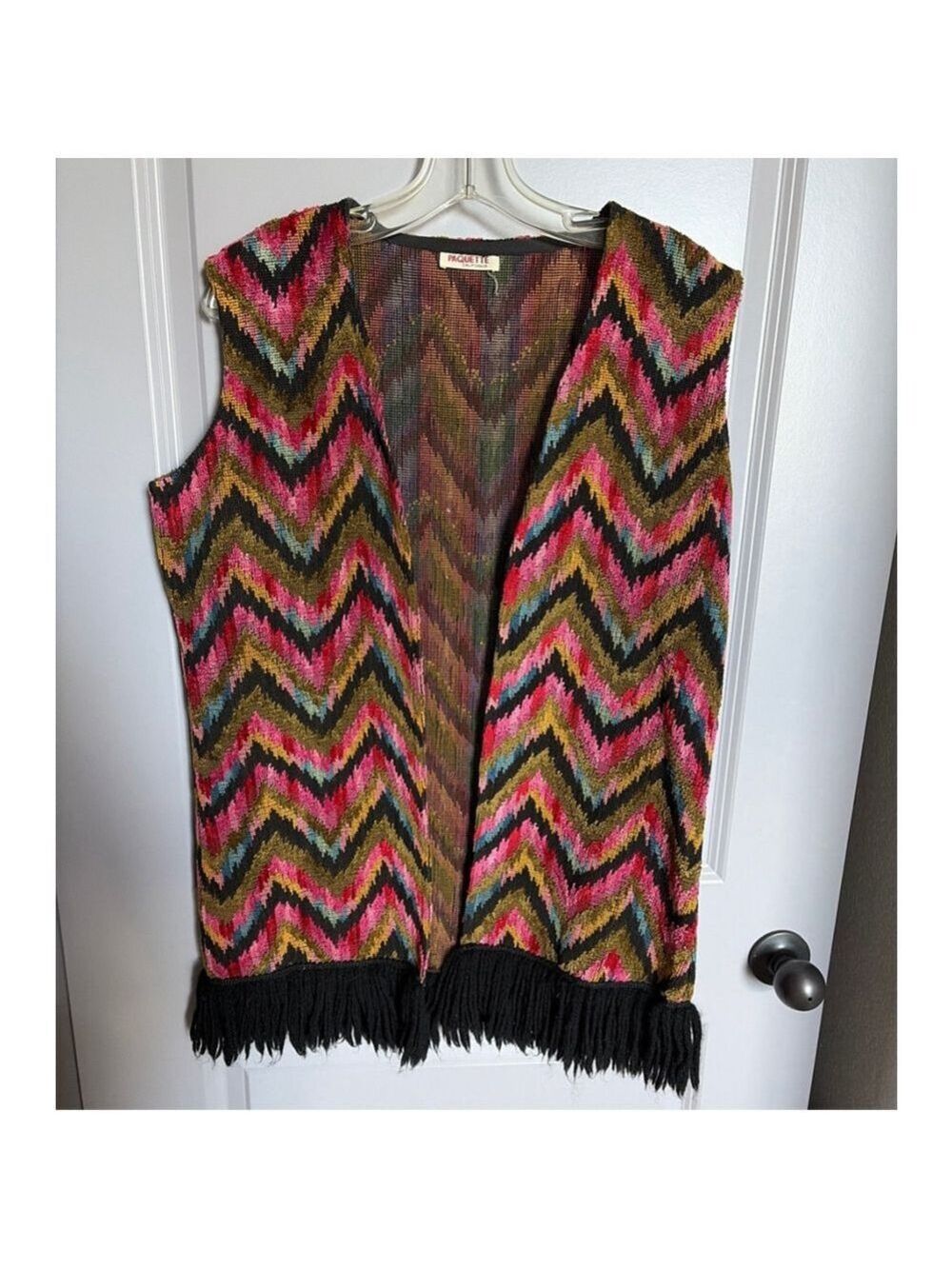 VTG Paquette -medium/large vest or cardigan -Bohemian style